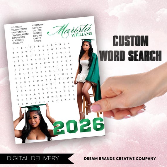 Personalized Word Search Puzzle | Custom Graduation Gift (Printable PDF)