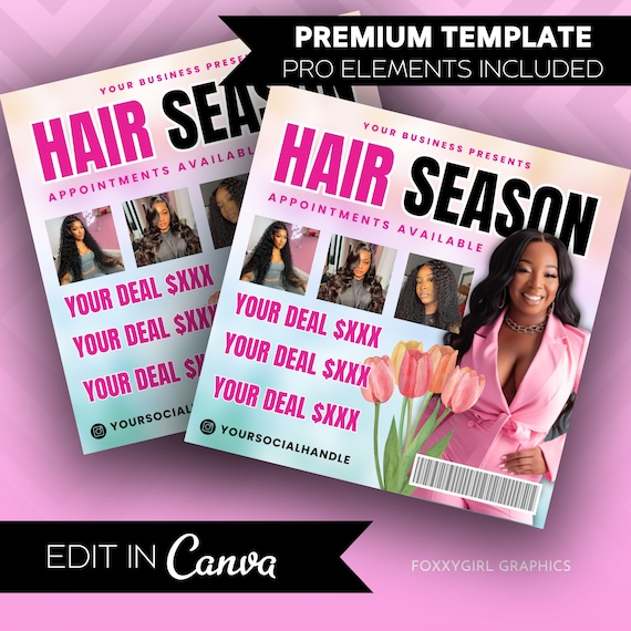 Spring Booking Flyer, Spring Deals, Book Now, March April Bookings, Hair Lashes Nails Makeup Braids Wigs Install Special Promotion