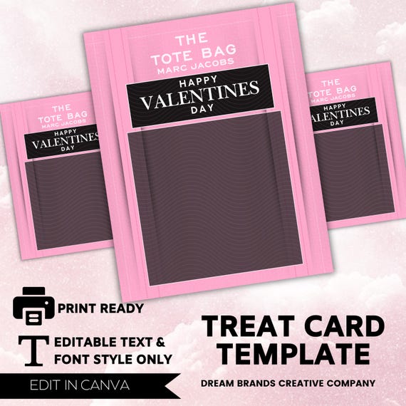Designer Valentines Day treat card templates, Jumbo Valentines Day card, Valentines Day Gift, Luxury Gift Card, print ready, Canva Template