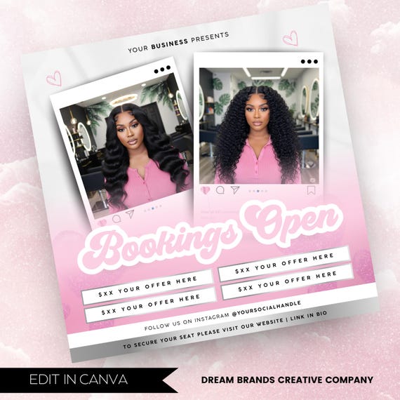 Editable New Bookings flyer, New bookings flyer, book now flyer, appointments, appointment flyer, Canva template