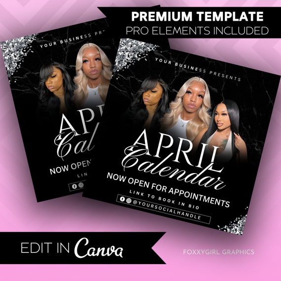 DIY Spring Booking Flyer, Spring Flyer, Bundle Deals, Hair, Lashes, Nails, Editable Canva Template