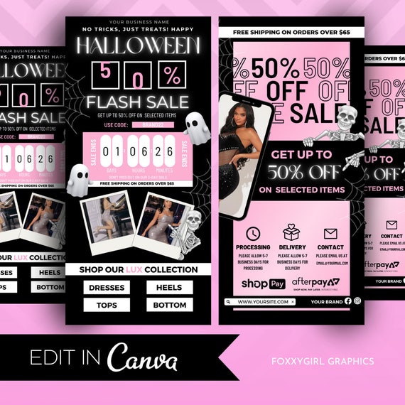 Halloween Email Newsletter, Template Canva, Marketing Template Kit, Email Newsletter Canva Template , Sales Email Content Marketing Template