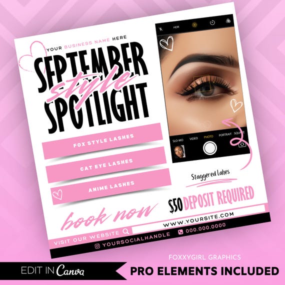 September Booking Flyer, Lash Bookings, September Bookings Open, Fall Booking Flyer, September Flyer, Book Now Flyer, Book Now Template