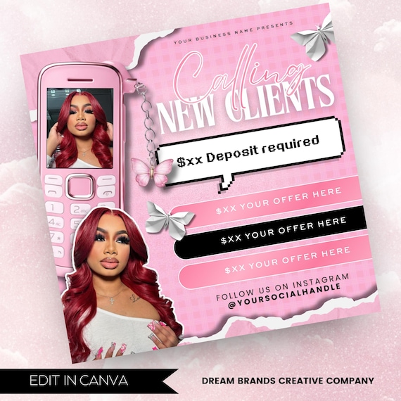 February Booking Flyer, Valentines Day Booking Flyer, February Bookings, Nail Hair Braids Lash Makeup Wig Install, Instagram Booking Flyer