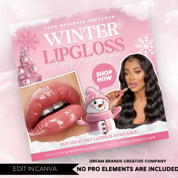 Editable lipgloss sale flyer, Christmas Buy Now Pay Later Flyer,Make Up Flyer, Boutique Flyers, Installment Plan Flyer, Holiday Flyer