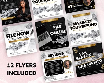 Tax Prep Bundle, Tax Prep Instagram, Tax Prep Flyer Bundle, Tax Flyer Template, Prep Flyers Bundle, Tax Prep Templates, Tax Preparation Post