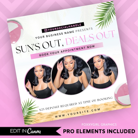Summer Booking Flyer, Summer Break, Summer Special, Summer Appointments Books Open June July August Hair Braids Lash Nails Makeup Wig Wax