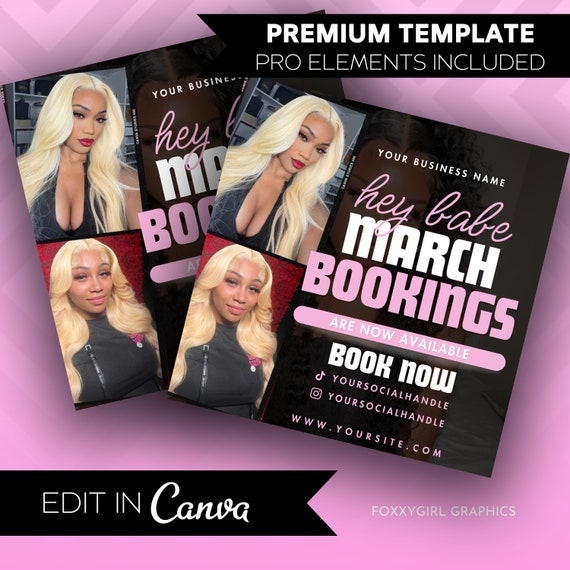 March Booking Flyer, St Patricks Day Sale Flyer, St Patricks Day Flyer, March Books Open, Book Now Flyer, Beauty Hair Nails Lashes Wigs