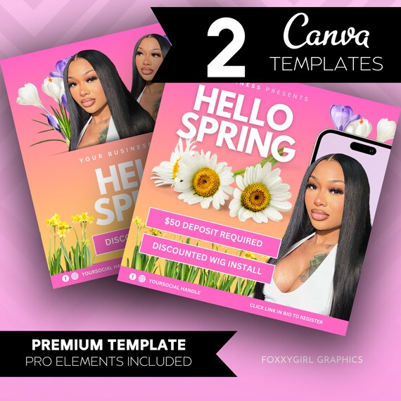 DIY May Booking Flyer, Spring Flyer, Bundle Deals, Hair, Lashes, Nails, Editable Canva Template
