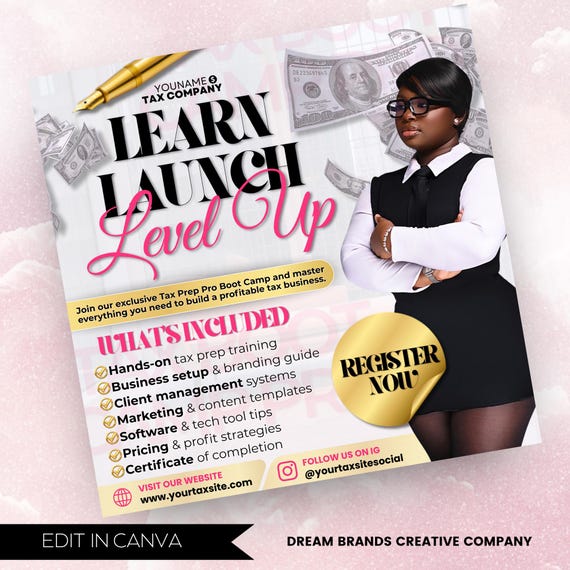 Fully Editable Tax Prep Service Flyers, 2026 Tax Season Flyers, Income Tax Preparer Flyers, Accounting Services Flyers, Canva Template