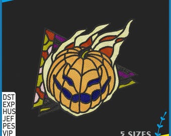 Wzór haftu dyniowego | Plik do haftu maszynowego na Halloween | Haft jesienny | Natychmiastowe pobranie