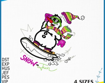 Snowman Winter Snowman Applique Embroidery Design - 4 Sizes Digital Files - Instant Download