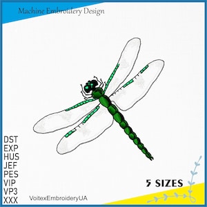 Dragonfly Machine Embroidery Design - Dragonfly Embroidery Files - 5 sizes - Instant Download