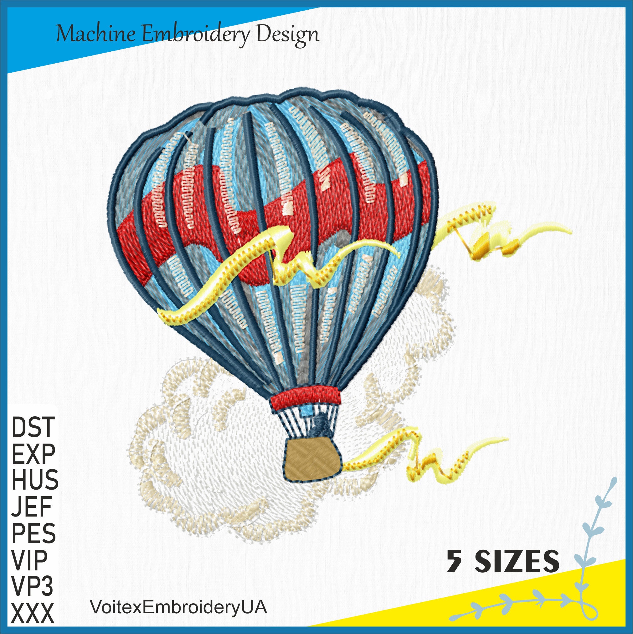 Balloon Embroidery Designs - Hot Air Balloon Embroidery Design Machine ...