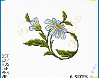 Camomilla Macchina Ricamo Design - Modello di ricamo di fiori selvatici - Daisy Flower Floral Garden Design - 6 dimensioni - Download istantaneo