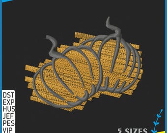 Pumpkins Embroidery Design - Autumn Embroidery File - Halloween Pumpkin Machine Embroidery Design - 5 sizes - Insant Download