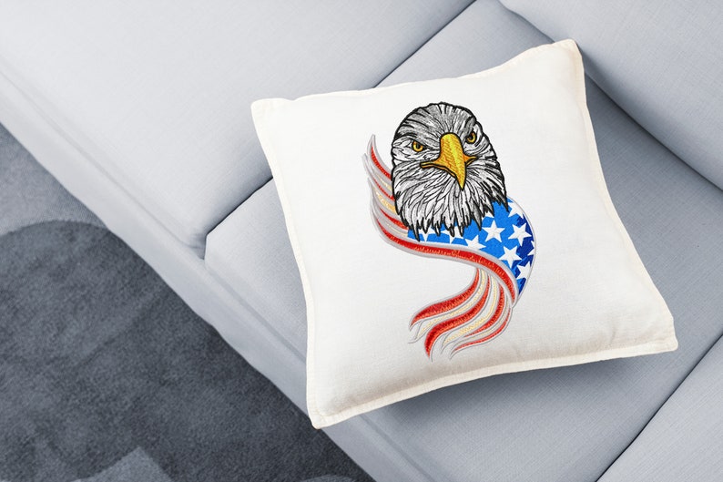 イーグルの機械刺繍デザイン、米国イーグルの刺繍機ファイル、7月4日の機械刺繍デザイン - 即時ダウンロード 画像 8