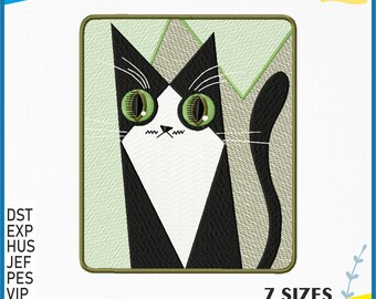 Katze Stickdatei, Maschinenstickerei, Stickdatei, Stickdatei - 7 Größen - Instant Download