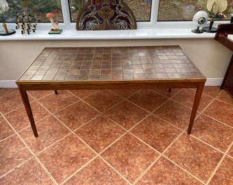 Spectacular 1960 Mid century Danish coffee table rosewood & ceramic tile top A1 Ccondition