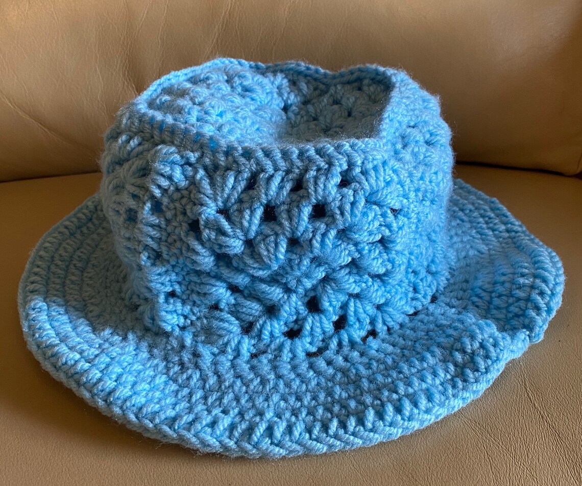 Hand crocheted granny square bucket hat for adults Etsy