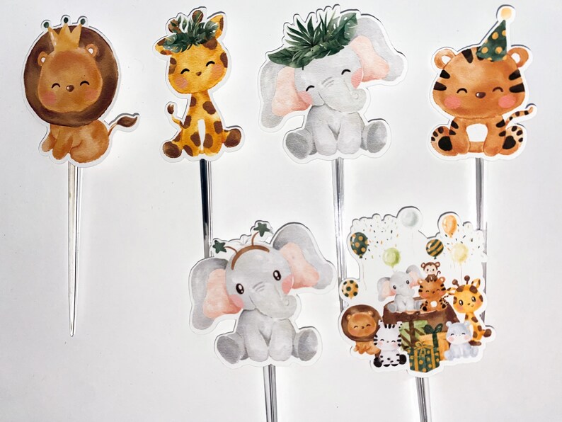 Safari Toppers Safari Birthday Safari Cupcake Toppers Etsy
