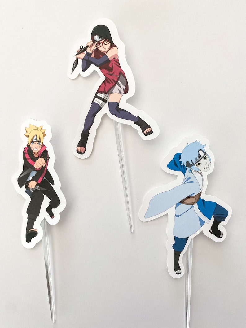 Naruto Cupcake Toppers Naruto Birthday Anime Cupcake Etsy