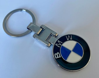 Silver Chrome Double Sided Keyring Key Chain for BMW Cars Gift