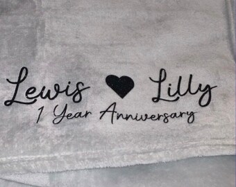 Anniversary/ Valentine’s Day  couples blanket personalised any text and date