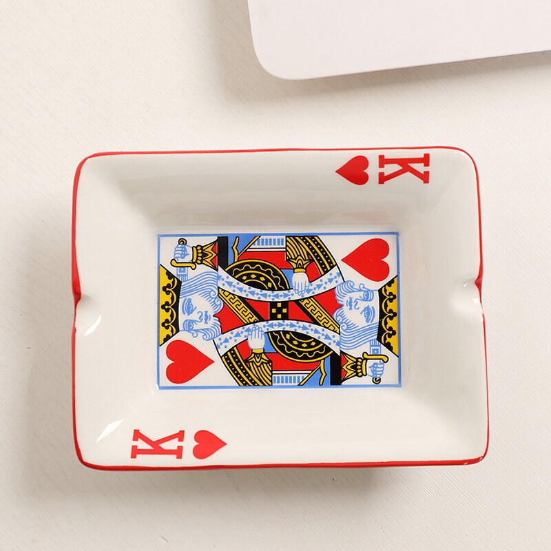 Creative Ceramic Ashtray for Home Office Poker Porcelain Ash Etsy