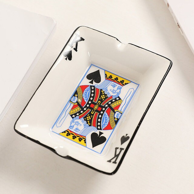 Creative Ceramic Ashtray for Home Office Poker Porcelain Ash Etsy