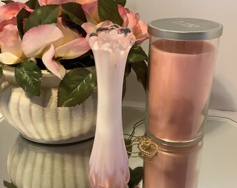 *NEW* vintage FOSTORIA pink VIRGINIA pattern BUD flower VASE *NEW* vintage FOSTORIA pink VIRGINIA pattern BUD flower VASE