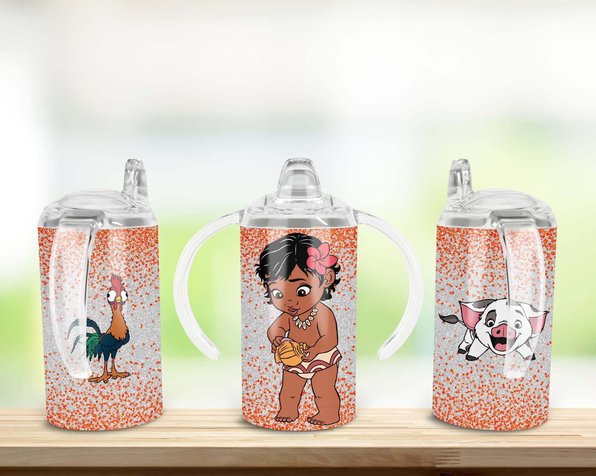 Moana Seamless sippy cup, Moana design, PNG sublimation, 12oz Straigh…