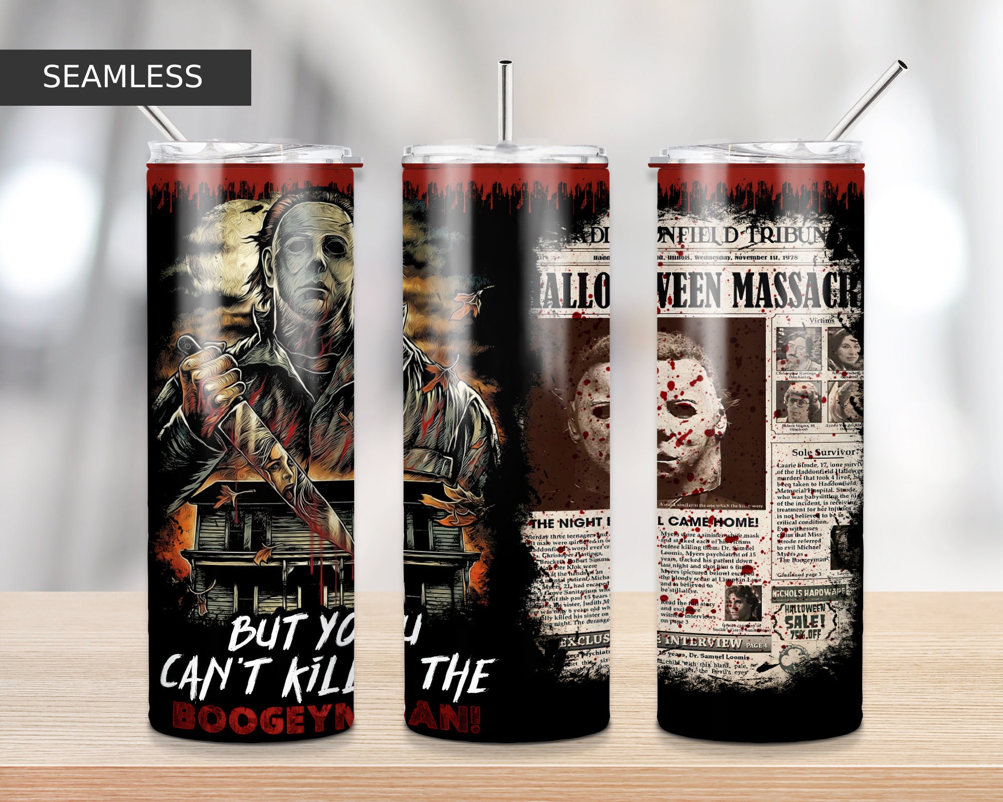 Horror Tumbler,Halloween Horror Tumbler,Boogeyman,Sublimation Designs…