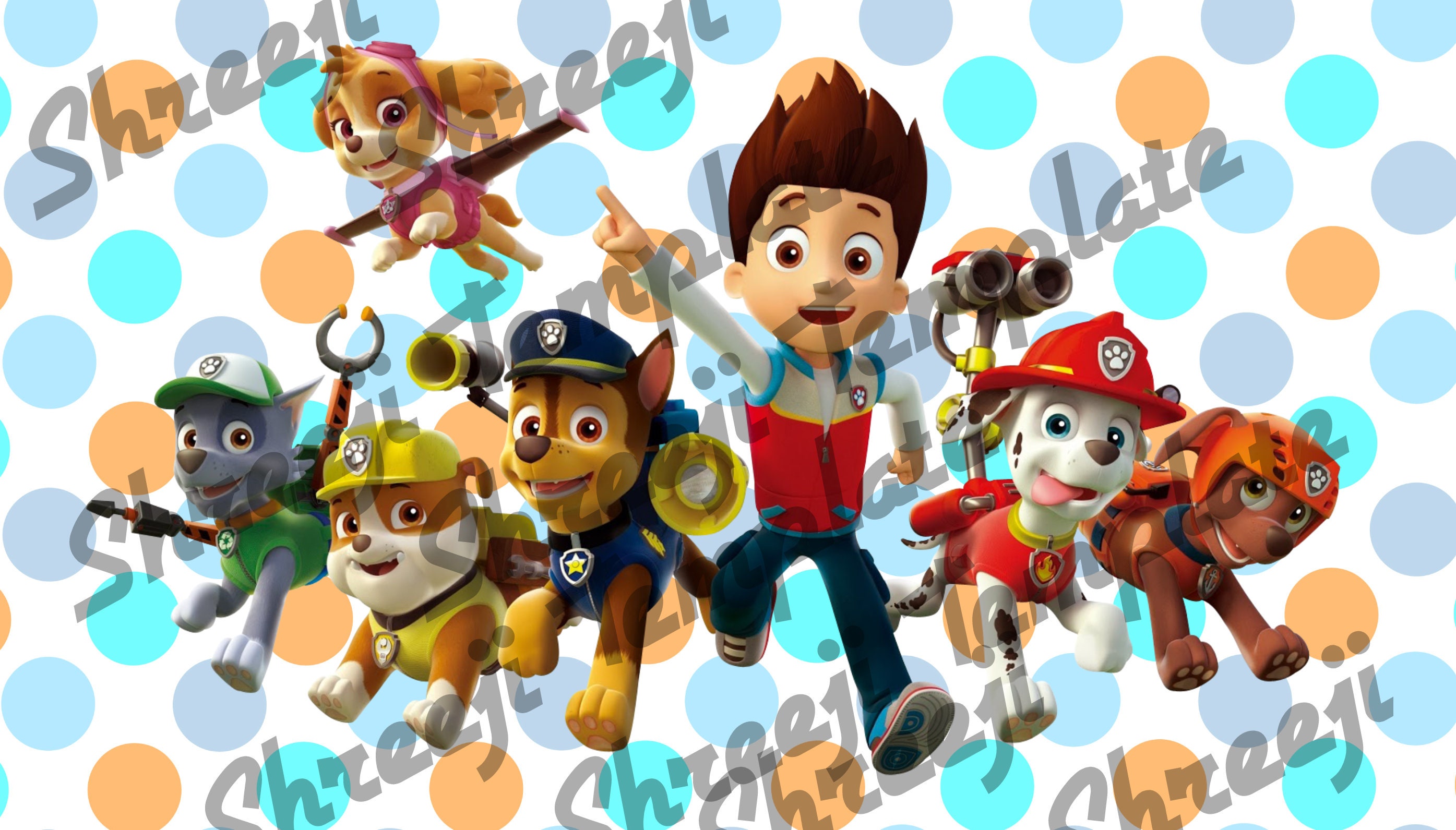 Paw Patrol Squad sippy cup PNG sublimación 12oz Straight Etsy