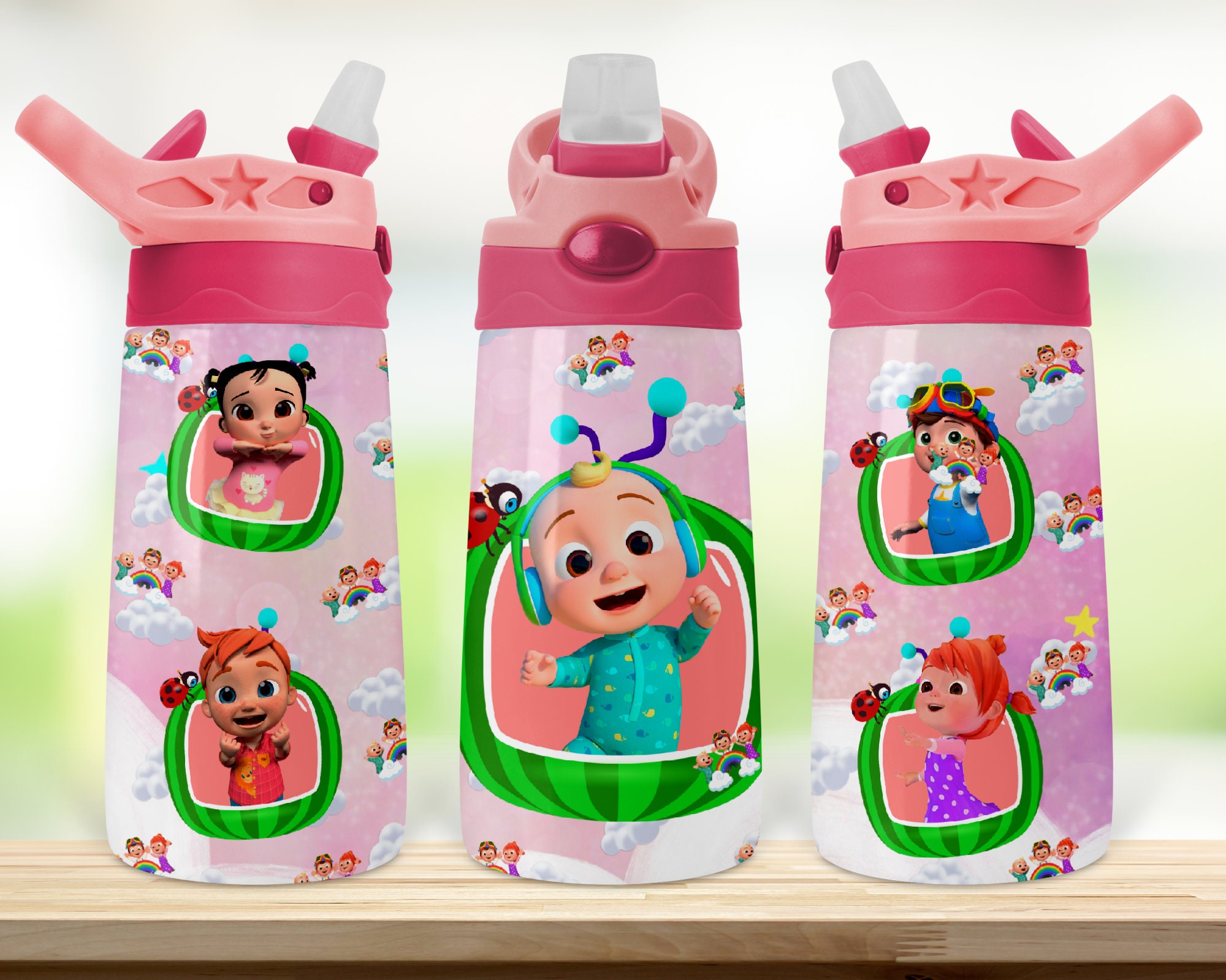 Cocomelon Tumbler, 12 oz Flip Top Design, PNG sublimation, Kids Digit…