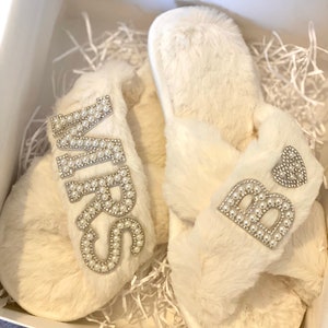 Mrs Bride Slippers For Wedding Bridal Slippers Custom Gift For Bride To