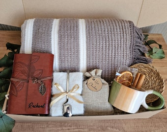 Customized Comfort Care Package | Happiness in a Box | Blanket Gift Box | Hygge Gift Box | Sending a Hug | Thank You Gift Box