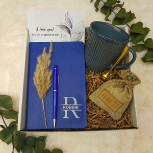 Personalized Thank You Gift Box Graduation Gift Box Farewell Gift for Coworker New Job Gift Corporate Gift Blue