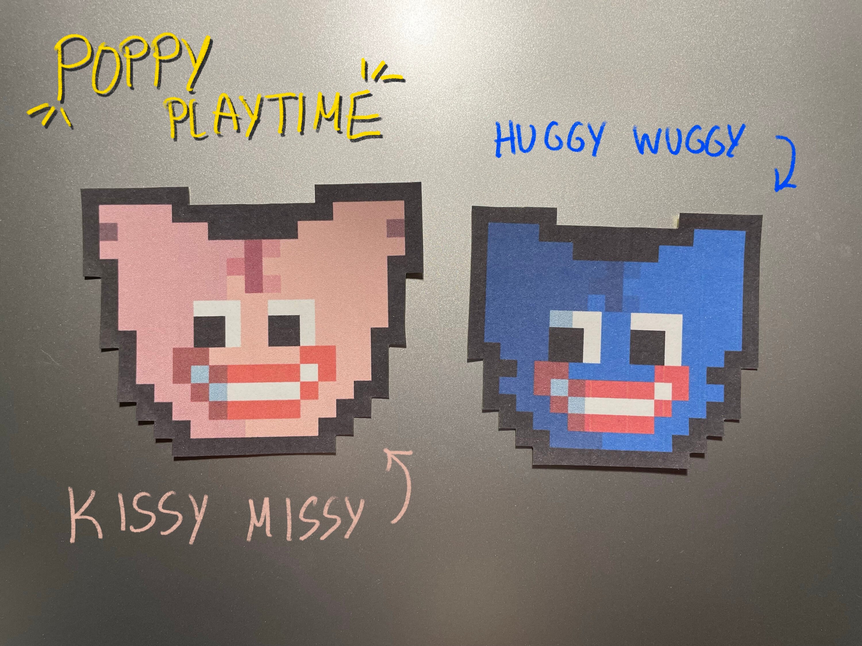 Poppy Playtime Pixel Art Stickers Huggy Wuggy and Kissy Missy Etsy