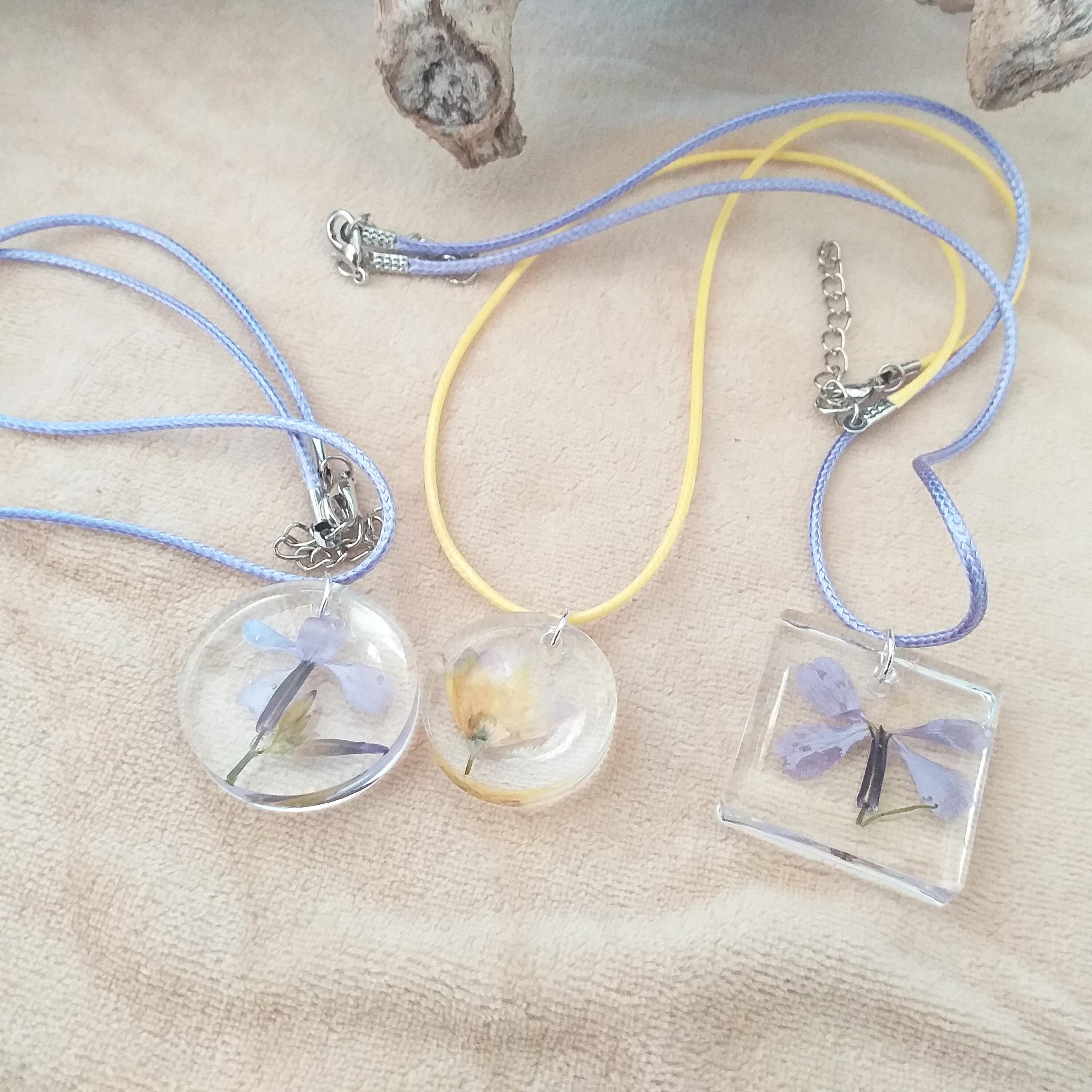 Pressed Flower Necklace Dried Flower Jewelry Real Flower Etsy