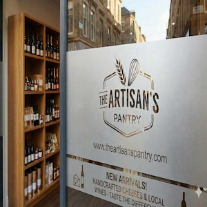 Custom Frosted Privacy film with branded logo / Lettering / Removable