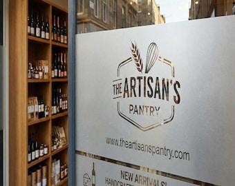 Custom Frosted Privacy film with branded logo / Lettering / Removable