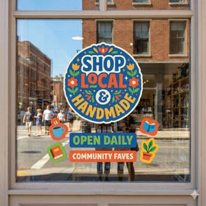Custom Window Decal for Glass | White, Clear, Cling or Frosted Vinyl | Storefront Logo Sticker