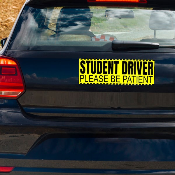 Student Driver - Magnetic Sign OR Stickers - Select From Three Different Designs - FREE SHIPPING