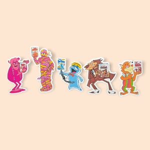 Getreide Monster Aufkleber, 80er Jahre Monster, Frute Brute, Graf Chocula, Booberry, Frankenberry, Yummy Mummy, wasserfest, Vinyl-Aufkleber