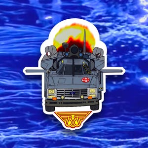 Buckaroo Banzai Cartoon Sticker, 80’s, Retro TV Show, Waterproof, Vinyl Sticker for laptops, journals, water bottles and more!