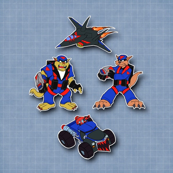 Swat Kats, 90s Cartoon, Razor T-Bone, 90s Kid, Waterproof Vinyl Stickers for laptops, water bottles, phone cases, and more!