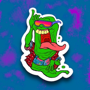 The Real Ghostbusters, slimer, cartoon, waterdicht, vinyl voor laptops, tijdschriften, waterflesstickers, stickers ghostbusters