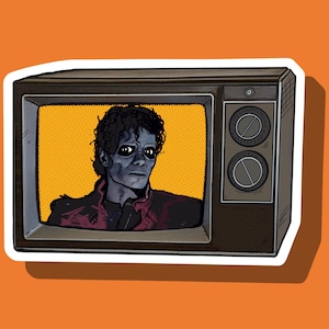 Halloween Zombie Thriller Sticker: Spooky Nostalgia, Waterproof Vinyl