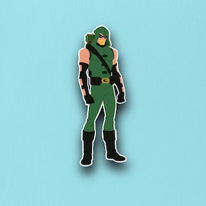Green Arrow, DC Comics, Oliver Queen, cómic, superhéroe, impermeable, pegatina de vinilo para computadoras portátiles, botellas de agua, fundas para teléfonos y más.